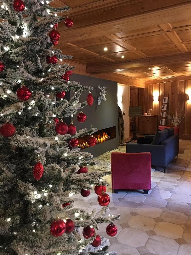Warming up by the fireplace